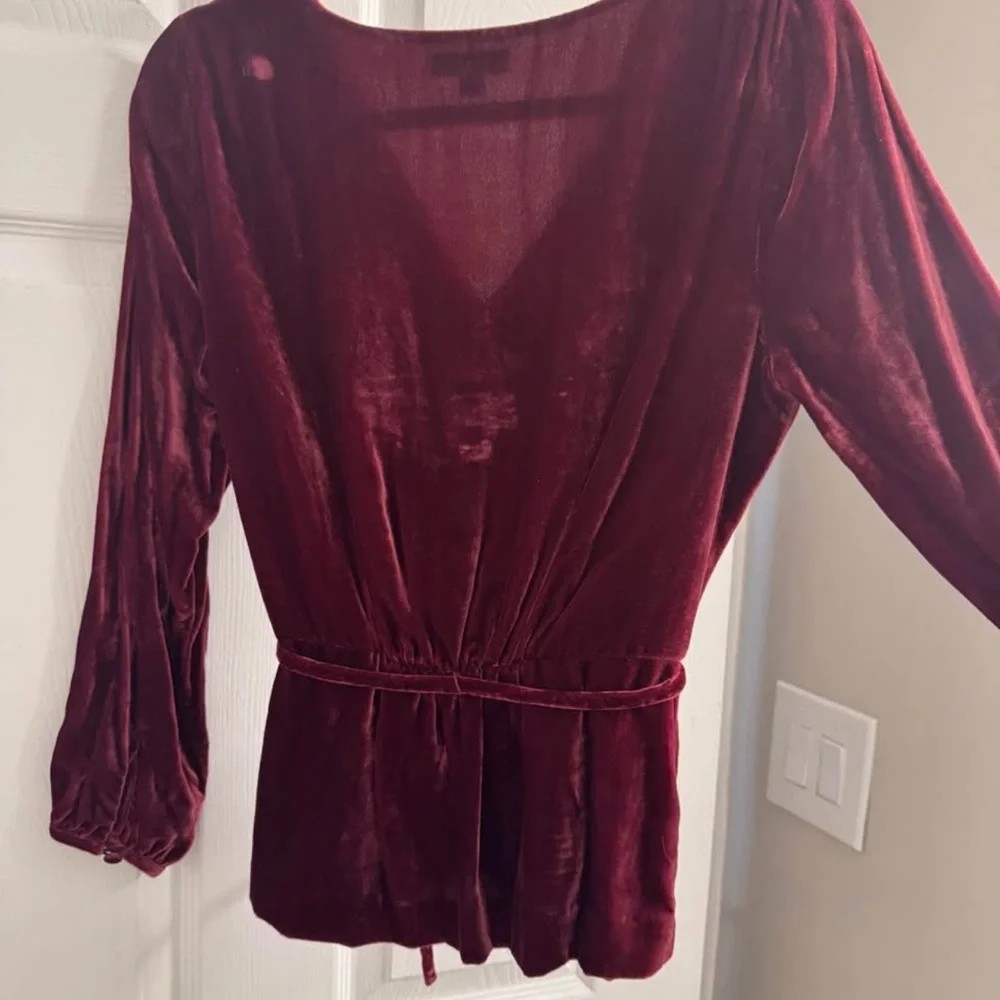 J. Crew faux wrap blouse in drapery velvet - Picture 3 of 4